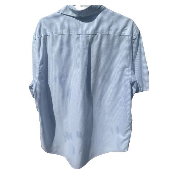 Men’s Roundtree & York Gold Label Blue Short Sleeve Button Shirt Size Large - Picture 2 of 4